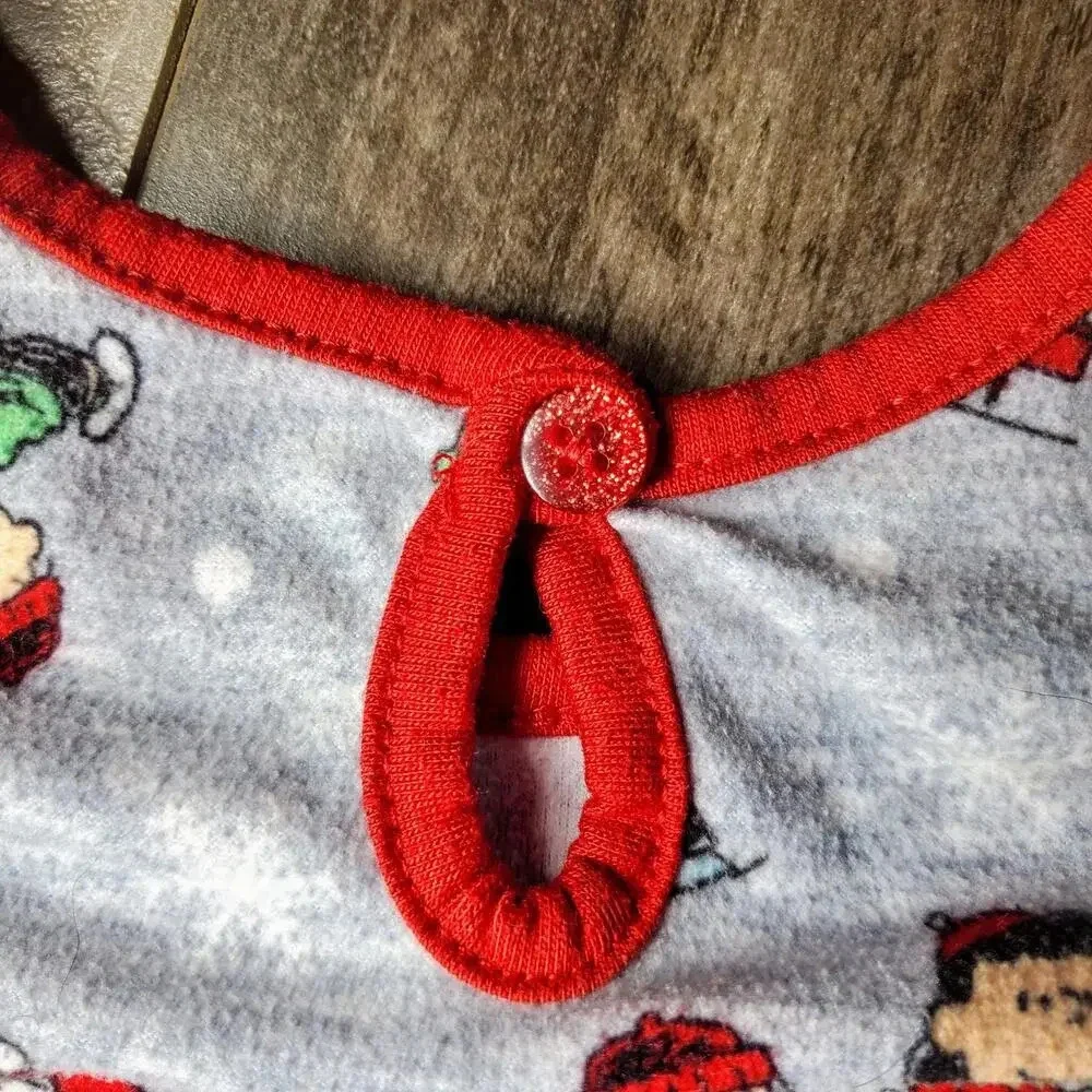 Peanuts Toddler Girls' Snoopy Holiday Christmas Soft Woven Pajama Nightgown 2T
